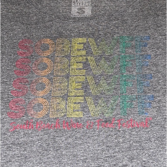 SOBEWFF South Beach Wine & Food Festival T-shirt Retro Rainbow 🌈 Graphic - Picture 1 of 6